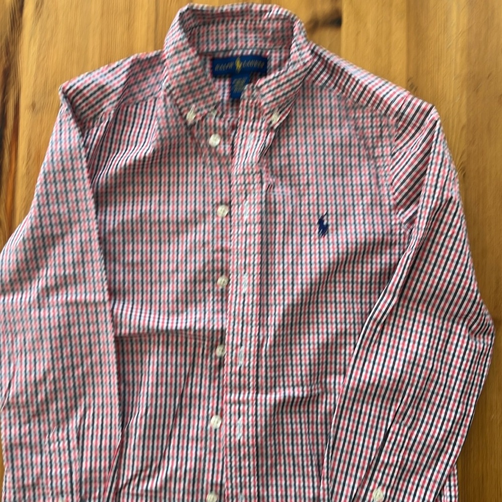 Excellent Condition Ralph Lauren Boys Button Down Shirt, Sz M 10-12